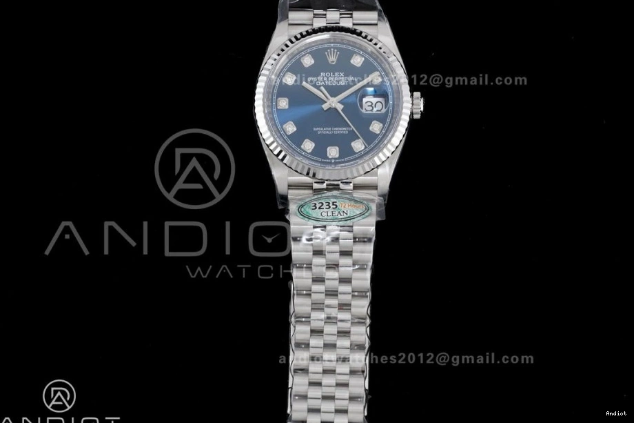 Steel SH Jubilee 555 1:1 ComfortFit Blue Edition on DateJust Bracelet Clean 36 Best 126234 Diamonds Dial 904L 0807